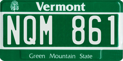VT license plate NQM861