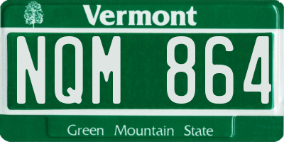 VT license plate NQM864