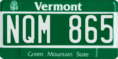 VT license plate NQM865