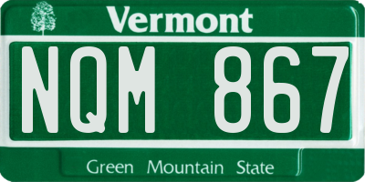 VT license plate NQM867