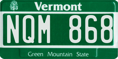VT license plate NQM868