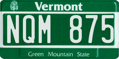 VT license plate NQM875