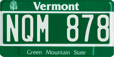 VT license plate NQM878
