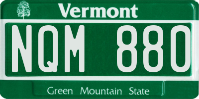 VT license plate NQM880