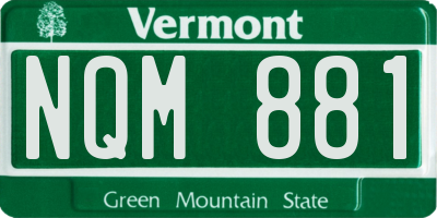 VT license plate NQM881
