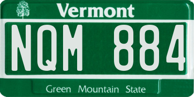 VT license plate NQM884