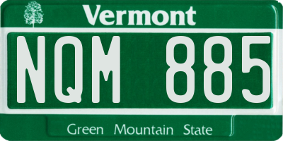 VT license plate NQM885