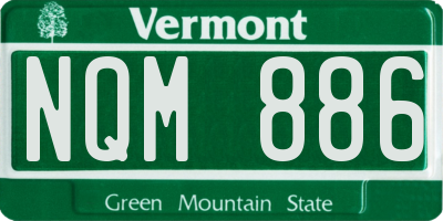 VT license plate NQM886