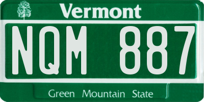 VT license plate NQM887
