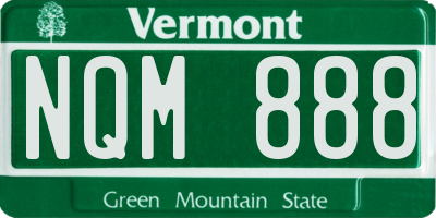 VT license plate NQM888