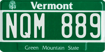VT license plate NQM889