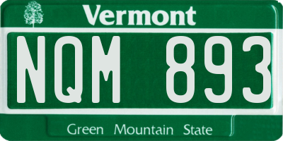 VT license plate NQM893