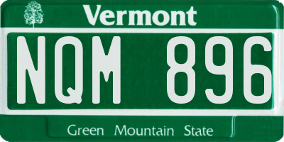 VT license plate NQM896