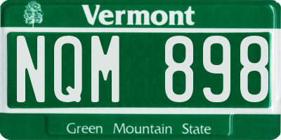VT license plate NQM898