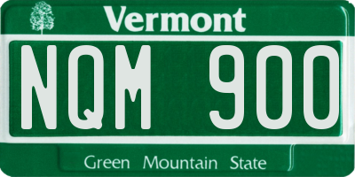 VT license plate NQM900