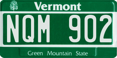 VT license plate NQM902