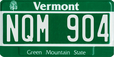 VT license plate NQM904