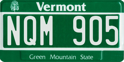 VT license plate NQM905