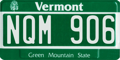 VT license plate NQM906