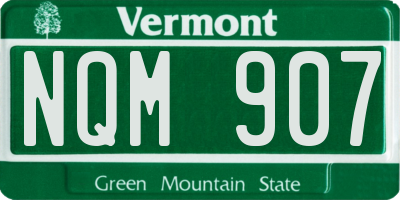 VT license plate NQM907