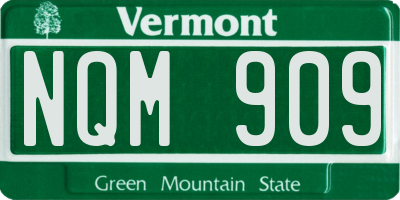 VT license plate NQM909