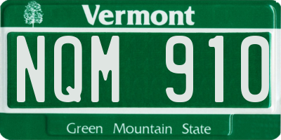 VT license plate NQM910