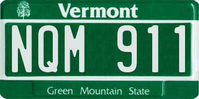 VT license plate NQM911