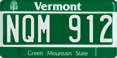 VT license plate NQM912