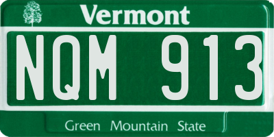 VT license plate NQM913