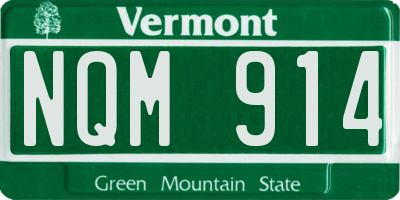 VT license plate NQM914