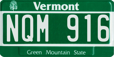VT license plate NQM916