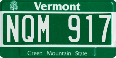 VT license plate NQM917