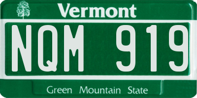 VT license plate NQM919