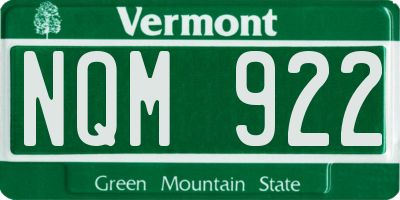 VT license plate NQM922