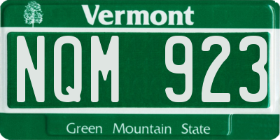 VT license plate NQM923