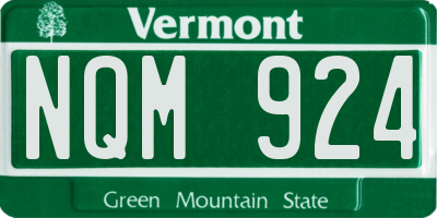 VT license plate NQM924