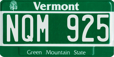 VT license plate NQM925