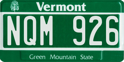 VT license plate NQM926