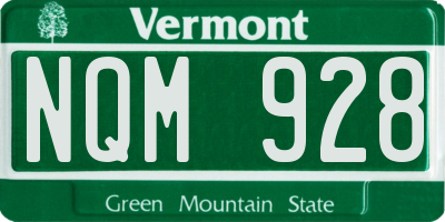 VT license plate NQM928