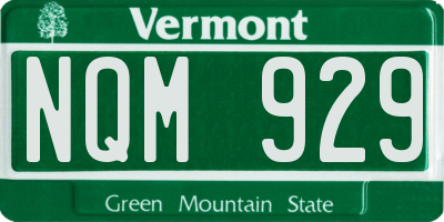 VT license plate NQM929