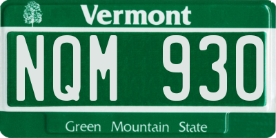 VT license plate NQM930