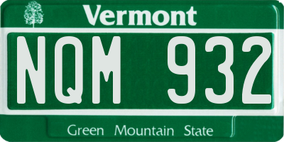 VT license plate NQM932