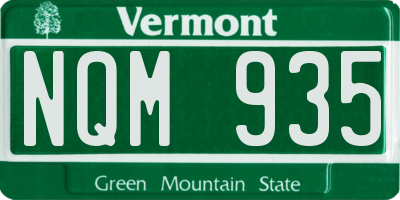 VT license plate NQM935