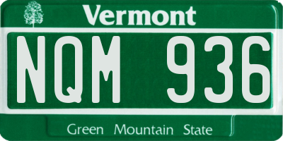 VT license plate NQM936