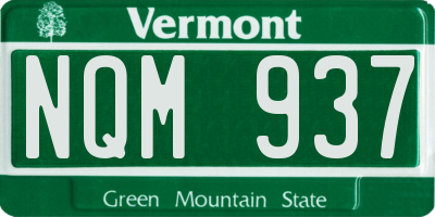 VT license plate NQM937