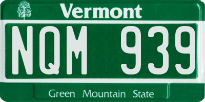 VT license plate NQM939