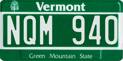 VT license plate NQM940