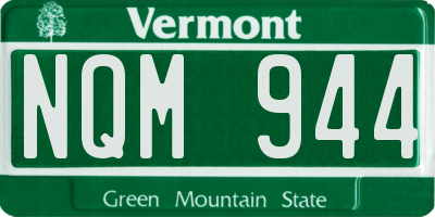 VT license plate NQM944