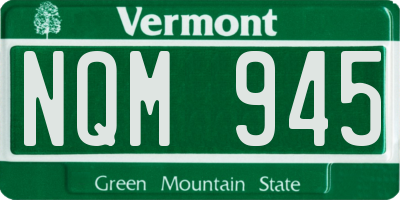 VT license plate NQM945