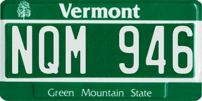 VT license plate NQM946